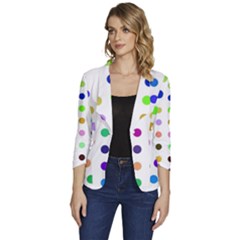 Circle Pattern(1) Women s One-button 3/4 Sleeve Short Jacket by Ket1n9