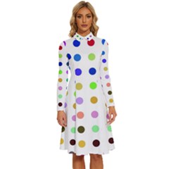 Circle Pattern(1) Long Sleeve Shirt Collar A-line Dress by Ket1n9