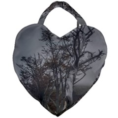 Nature s Resilience: Tierra Del Fuego Forest, Argentina Giant Heart Shaped Tote by dflcprintsclothing