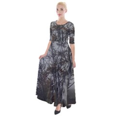 Nature s Resilience: Tierra Del Fuego Forest, Argentina Half Sleeves Maxi Dress by dflcprintsclothing