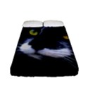 Face Black Cat Fitted Sheet (Full/ Double Size) View1