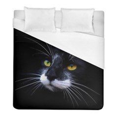 Face Black Cat Duvet Cover (full/ Double Size) by Ket1n9