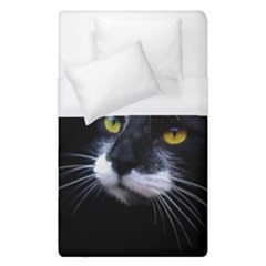 Face Black Cat Duvet Cover (single Size) by Ket1n9