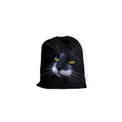 Face Black Cat Drawstring Pouch (xs) by Ket1n9