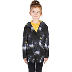 Face Black Cat Kids  Double Breasted Button Coat by Ket1n9