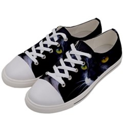 Face Black Cat Men s Low Top Canvas Sneakers by Ket1n9