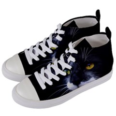 Face Black Cat Women s Mid-top Canvas Sneakers by Ket1n9