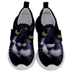 Face Black Cat Kids  Velcro No Lace Shoes by Ket1n9