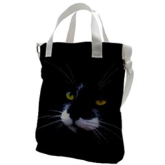 Face Black Cat Canvas Messenger Bag by Ket1n9