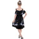 Face Black Cat Kids  Cut Out Shoulders Chiffon Dress View2