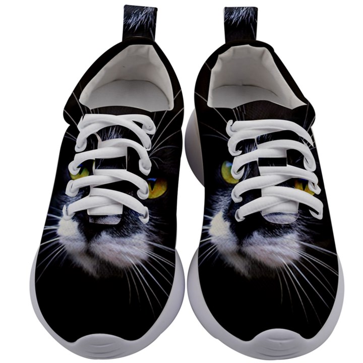 Face Black Cat Kids Athletic Shoes