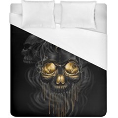 Art Fiction Black Skeletons Skull Smoke Duvet Cover (california King Size) by Ket1n9