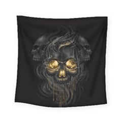 Art Fiction Black Skeletons Skull Smoke Square Tapestry (small) by Ket1n9