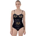 Art Fiction Black Skeletons Skull Smoke Sweetheart Tankini Set View1