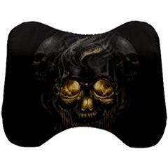 Art Fiction Black Skeletons Skull Smoke Head Support Cushion by Ket1n9