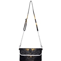 Art Fiction Black Skeletons Skull Smoke Mini Crossbody Handbag by Ket1n9