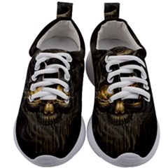 Art Fiction Black Skeletons Skull Smoke Kids Athletic Shoes by Ket1n9