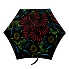 Fireworks With Star Vector Mini Folding Umbrellas by Ket1n9