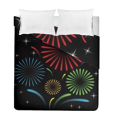 Fireworks With Star Vector Duvet Cover Double Side (full/ Double Size) by Ket1n9