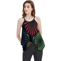 Fireworks With Star Vector Flowy Camisole Tank Top