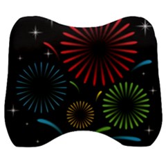 Fireworks With Star Vector Velour Head Support Cushion by Ket1n9