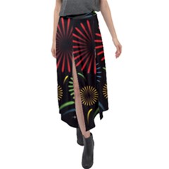 Fireworks With Star Vector Velour Split Maxi Skirt by Ket1n9