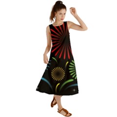 Fireworks With Star Vector Summer Maxi Dress by Ket1n9