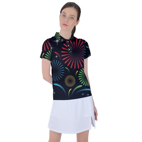 Fireworks With Star Vector Women s Polo T-shirt by Ket1n9