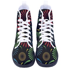 Fireworks With Star Vector Men s High-top Canvas Sneakers by Ket1n9