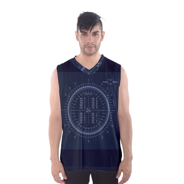 Minimalistic Knowledge Mathematics Trigonometry Men s Basketball Tank Top