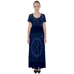 Minimalistic Knowledge Mathematics Trigonometry High Waist Short Sleeve Maxi Dress by Ket1n9