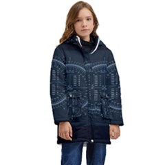 Minimalistic Knowledge Mathematics Trigonometry Kids  Hooded Longline Puffer Jacket by Ket1n9