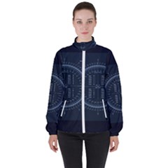 Minimalistic Knowledge Mathematics Trigonometry Women s High Neck Windbreaker by Ket1n9