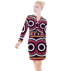 Toraja Pattern Pa barre Allo Button Long Sleeve Dress by Ket1n9