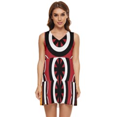 Toraja Pattern Pa barre Allo Tiered Sleeveless Mini Dress