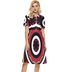 Toraja Pattern Pa barre Allo Button Top Knee Length Dress by Ket1n9