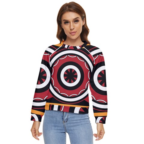 Toraja Pattern Pa barre Allo Women s Long Sleeve Raglan T-shirt by Ket1n9