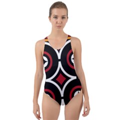 Toraja Pattern Ne limbongan Cut-out Back One Piece Swimsuit by Ket1n9