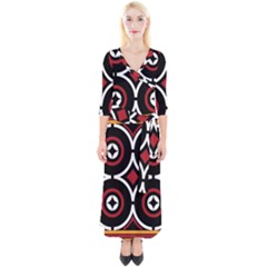 Toraja Pattern Ne limbongan Quarter Sleeve Wrap Maxi Dress by Ket1n9