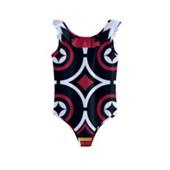 Toraja Pattern Ne limbongan Kids  Frill Swimsuit by Ket1n9