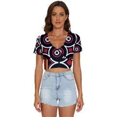 Toraja Pattern Ne limbongan V-neck Crop Top by Ket1n9