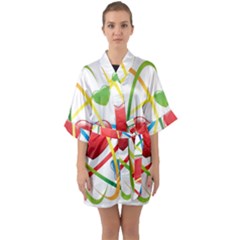 Love Half Sleeve Satin Kimono  by Ket1n9