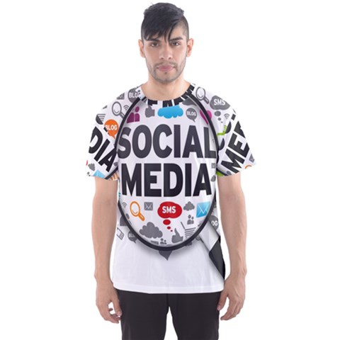 Social Media Computer Internet Typography Text Poster Men s Sport Mesh T-shirt by Ket1n9