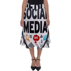 Social Media Computer Internet Typography Text Poster Perfect Length Midi Skirt by Ket1n9