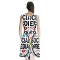 Social Media Computer Internet Typography Text Poster Sleeveless Waist Tie Chiffon Dress View2