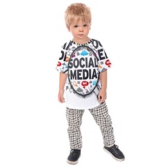 Social Media Computer Internet Typography Text Poster Kids  Raglan T-Shirt