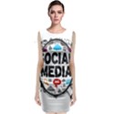 Social Media Computer Internet Typography Text Poster Sleeveless Velvet Midi Dress View1