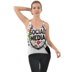 Social Media Computer Internet Typography Text Poster Chiffon Cami by Ket1n9