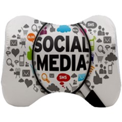 Social Media Computer Internet Typography Text Poster Head Support Cushion by Ket1n9