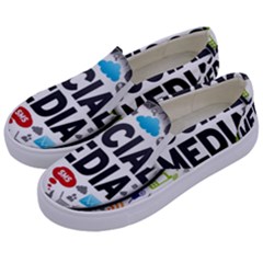 Social Media Computer Internet Typography Text Poster Kids  Canvas Slip Ons by Ket1n9